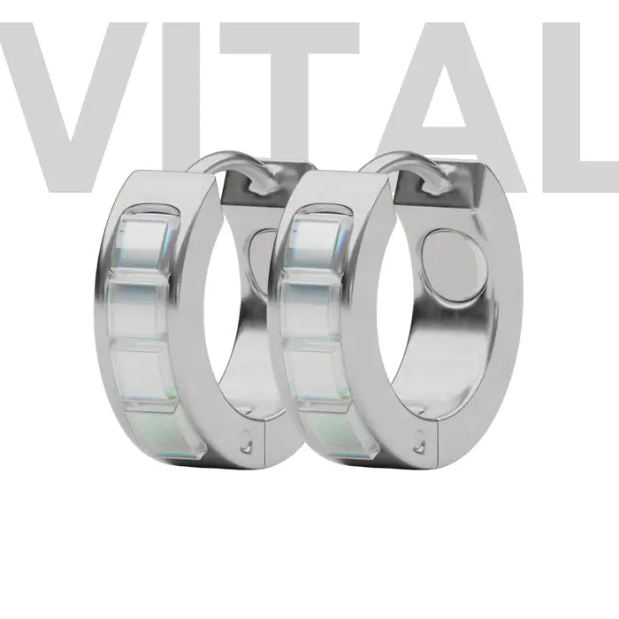 Vital™ minđuše za magnetnu terapiju u platinastoj boji