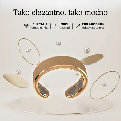 Gold ceiling light fixture with text on a beige background