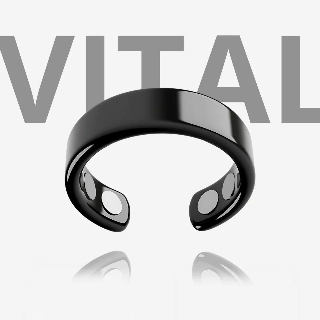 Black magnetic ring on a light gray background with 'VITAL' text.