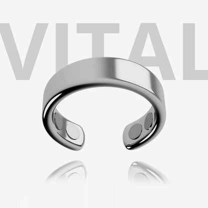 Silver magnetic ring on a light gray background with 'VITAL' branding.